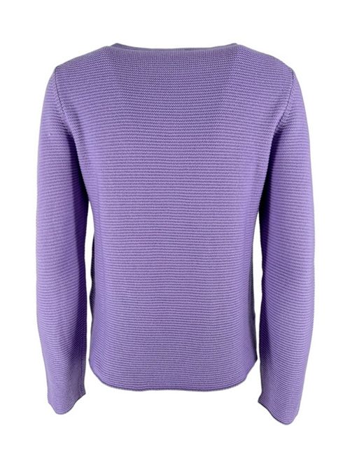 Women's lilac ribbed crew-neck sweater La fileria | 23268-14264707